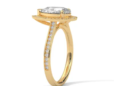 solitaire ring with detail images and 360 render videos 8 3D print model