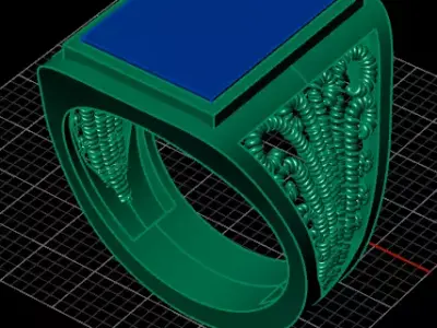 rectangle man jewelry ring free Free 3D print model