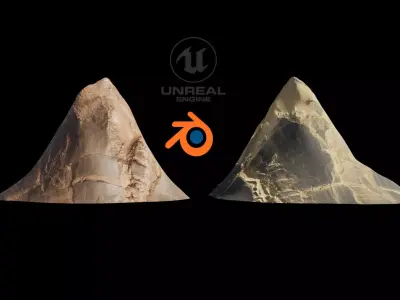 Desert rocks Low-poly 3D model