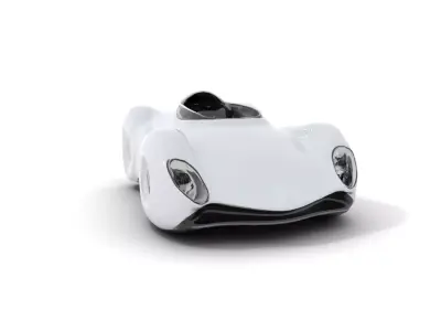 Futuristic Silver Car model pack Low-poly 3D model