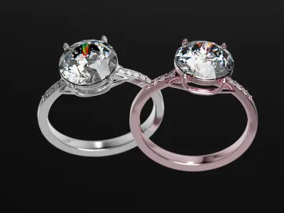 Luxury Diamond Ring 3D Model 3D model