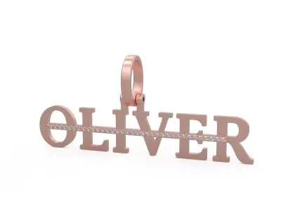Model 1145 Oliver Name Pendant Stripe Diamond 3D print model
