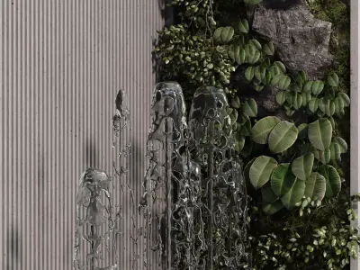  vertical plant with Fountain set 651 3D model