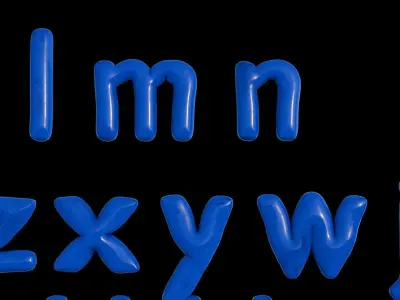 Alphabet Balloons and Numbers 3D model complete  with material  Low-poly 3D model