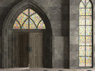 Medieval Door  Low-poly 3D model
