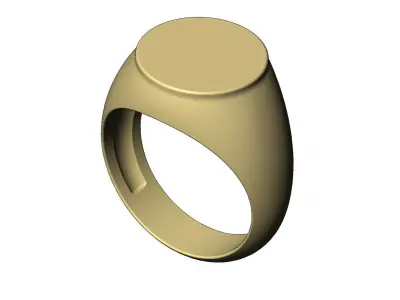 12mm Round flat top blank engravable signet ring miniset 3D print model