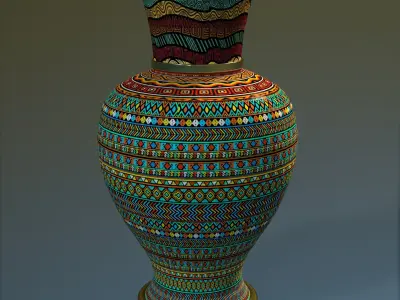 Medieval Flower Vase 4 Low-poly 3D model