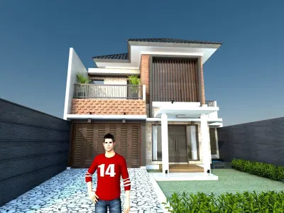 minimalist house exterior Design  2 3D print model
