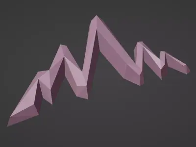 Mountain Logo low-poly for 3D print as a decoration deco 3D print model