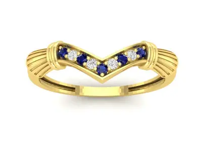 AV 456 Diamond Wedding Stackable Band 3D print model