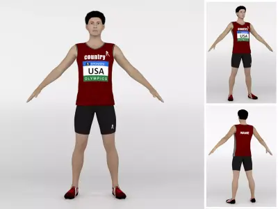 Athlete Runner 06 3D model