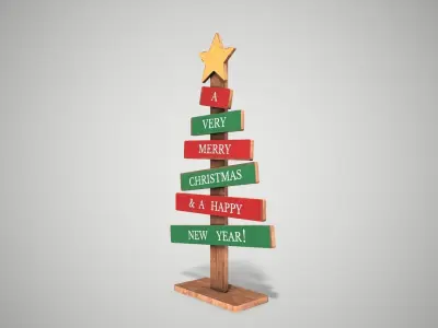 Christmas Tree Decoration Low-poly 3D model purchase