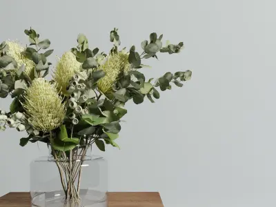 Banksia Vase arrangements set 3D model