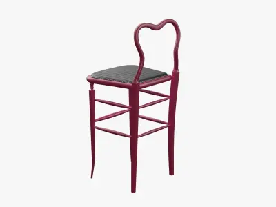 High Chair Clerks Chair No 9 Lips Pink Plastic Version 3D model