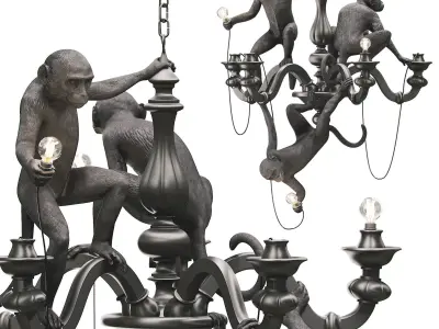 The Monkey Chandelier Low and High poly 3D model