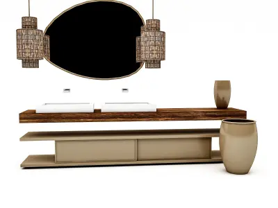 bohemian bathroom toilet 01 model Low-poly 3D model