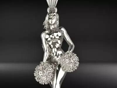 Cheerleader Pendant Necklace Jewelery 3D print model