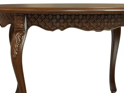 Classic table with carvings 1200 3D model