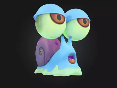 Snail in Helmets  A Whimsical Twist on Slow and Steady 3D model