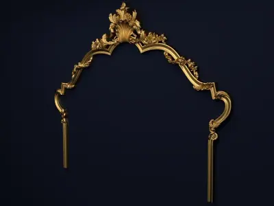 Classic Carved Bed 3D model 03 3D model