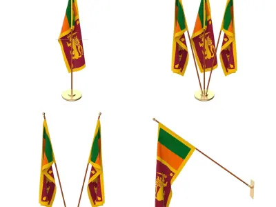 Sir Lanka Flag Pack 3D model