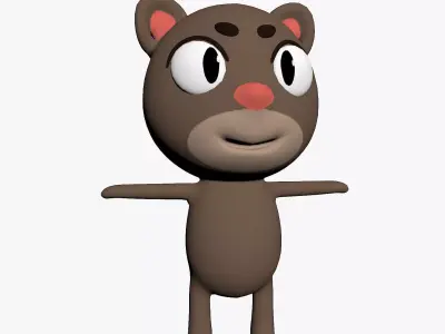 Cartoon Cat Character Low-poly 3D model