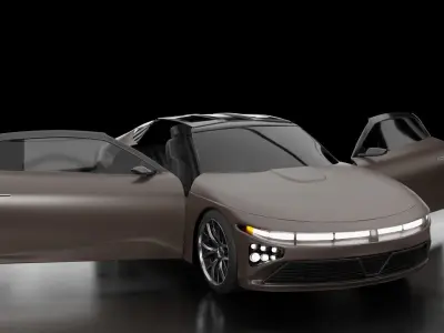 Pack of generic futuristic cars with different doors  3D model