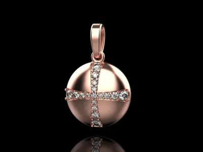 cross hollow pendant model 345 3D print model