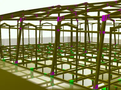 construction of the attic floor and roof 3D model