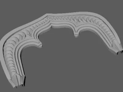 Central decor ornament for furniture 3D model 251