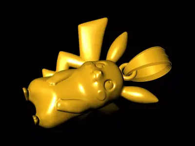 Pikachu pendant charms - one inch pendant 3D print model