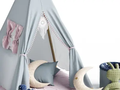 Childs Teepee Set Bubbles 3D model