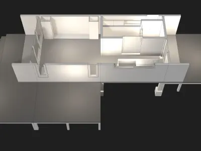 Small house in plan cut 24ZZ33 3D model
