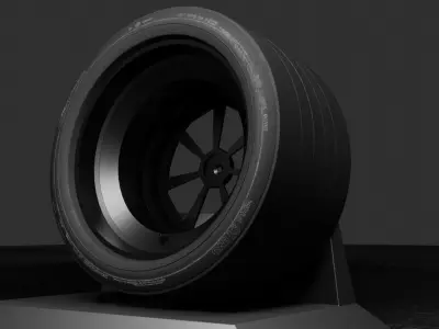 Racing Tyre And Rim 3D model