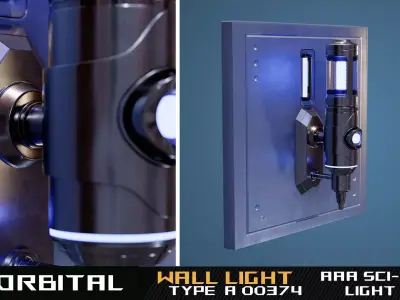 Orbital Wall Light Type A Low-poly 3D model