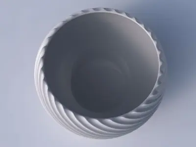 Bowl spheric twisted with bent extruded lines 2 3D print model