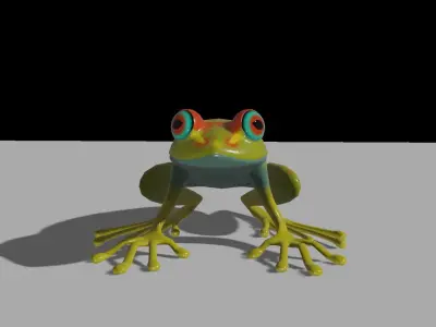 Froggy colorful frog Low-poly 3D model