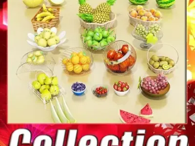 Photorealistic Fruits Basket Collection 3D model