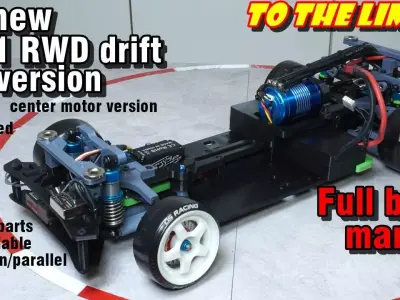 All new Tamiya TT01 RWD drift conversion kit stage 1 3D print model
