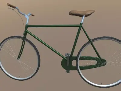 Vintage bicycle Low-poly 3D model