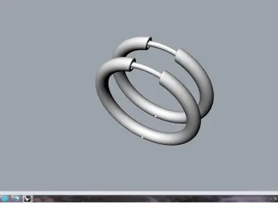 Round Hoop Earrings  3D print model