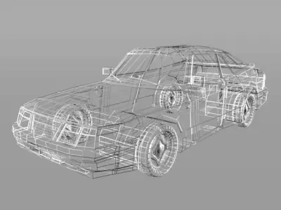 Saab 900 Cabriolet Low-poly 3D model