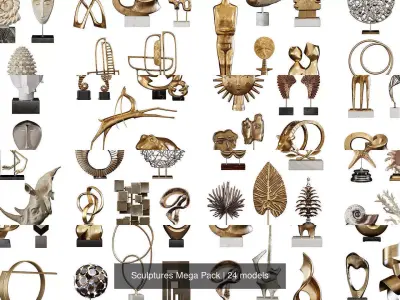 Sculptures Mega Pack 3D Model Collection