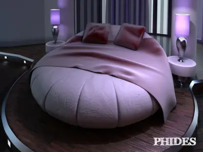 Bedroom futuristic with lighting 3D model