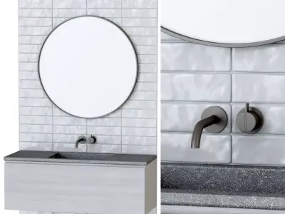 Furniture set for bathroom B1  3D model