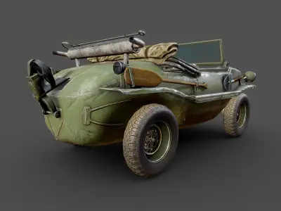 Schwimmwagen Volkswagen Typ 166 Low-poly 3D model