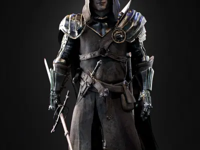 Dark Age Knight - Game ready Low-poly 3D model