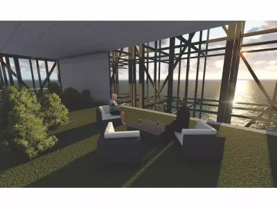 Parametric tower in the sea 3D model