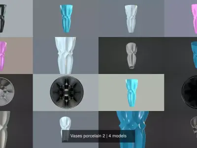 Vases porcelain 2 3D Model Collection