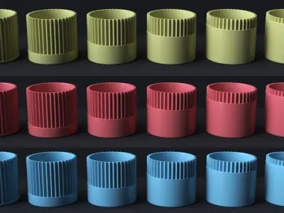 Botanical Bliss - 3D Printable Set of 6 Exquisite Flower Pots 3D print model